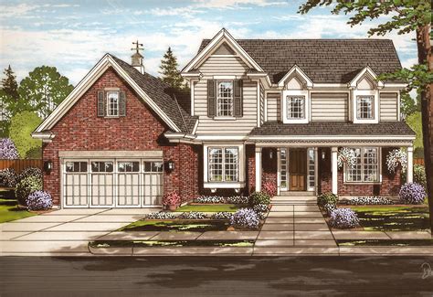 traditional  story house plan  covered front porch st architectural designs