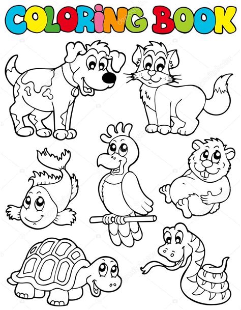 coloring book  pets  stock vector  clairev