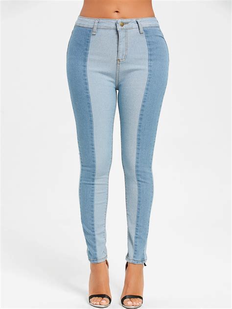 tone color skinny denim jeans rosegal