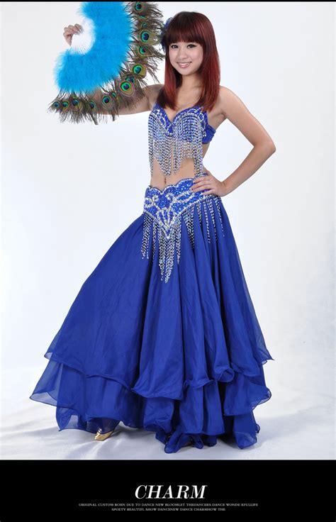 affordable professional blue belly dance costume belly dancing costumes