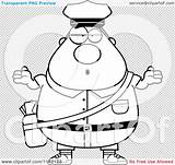 Careless Shrugging Chubby Postal Worker Mail Man Outlined Coloring Clipart Vector Cartoon Thoman Cory sketch template