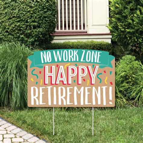 retirement retirement party yard sign lawn decorations  work zone