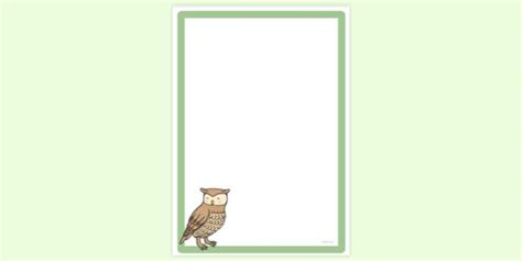 printable owl page border page borders