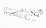 Coloring Fighter Plane Pages Sketch War Planes German 109 Ii Bf Sketches sketch template