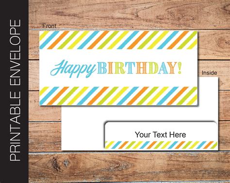 printable birthday envelope  gift  vouchers etsy
