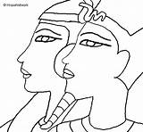 Nefertiti Ramses Coloring Coloringcrew Egypt sketch template