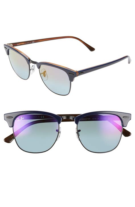 ray ban clubmaster 51mm sunglasses in blue for men save 6 lyst