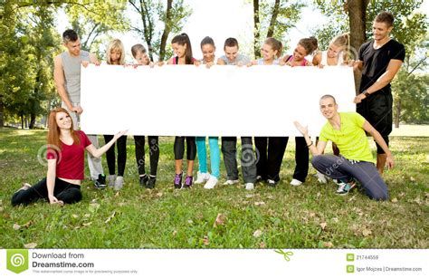 group  students  blank paper stock image image  horizontal