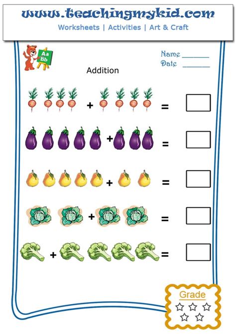addition worksheets  kindergarten   printable word searches