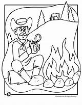 Coloring Cowboy Campfire Pages Jr Animal Designlooter Popular 880px 5kb sketch template