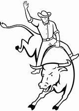 Bull Rodeo Coloring Pages Riding Drawing Drawings Bullriding Printable Horse Ferdinand Bucking Cowboy Roping Clipart Pbr Color Clip Team Print sketch template