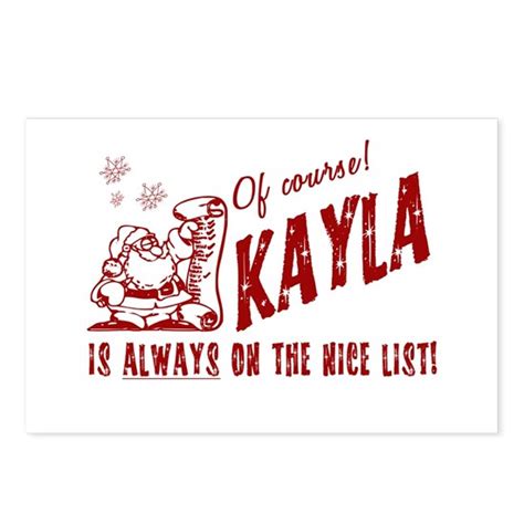 Nice List Kayla Christmas Postcards Package Of 8 By Cmg Cafepress