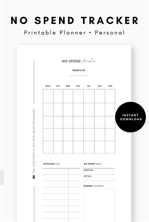 personal  spend tracker  spend challenge savings etsy