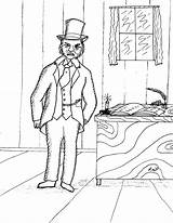 Scrooge Ebenezer Coloring Pages Counting His House Robin Great sketch template