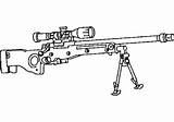 Coloring Sniper Rifles Military sketch template