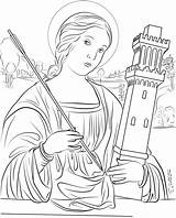 Barbara Coloring Saint Pages Printable Saints St Renaissance Great Francesco Drawing Categories sketch template