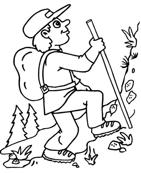 mountain climbing coloring page