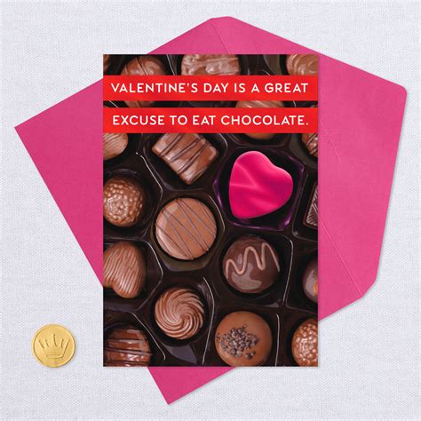 Great Excuse To Eat Chocolate Funny Valentine S Day Card Greeting