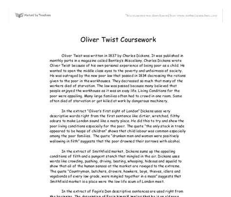 oliver twist in the extract oliver s first sight of london dickens