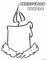 Candle Christmas Coloring Pages Printable Sheets sketch template