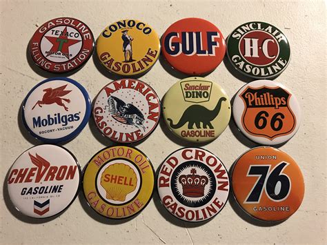 gas station sign buttons  pictures  vintage gas station signs