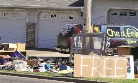 wife dumps cheating husband s possessions in yard in superior wisconsin daily mail online