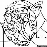 Picasso Coloring Pablo Pages Famous Paintings Cubism Girl Painting Pillow Color Printable Colouring Sheets Para Thecolor Bing Template Arte Obras sketch template