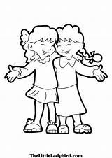 Coloring Pages Friendship Friend Friends Two Girls Print Boy Girl Kids Anime Printable Disney Getdrawings Drawing Via sketch template