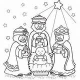 Kleurplaten Kerstmis Knutselen Bezoeken Koningen Drie Driekoningen sketch template