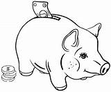Piggy Bank Coloring Cute Pages Saving Teach Money Kids sketch template