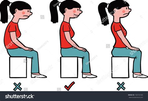 correct sitting posture vector illustration  shutterstock