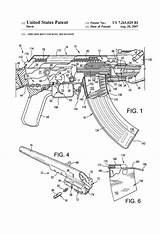 Patent Akm Kalashnikov Rifle Decor Blueprints sketch template