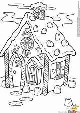 Coloring Christmas House Pages Gingerbread Colouring Color Printable Library Number Clip sketch template
