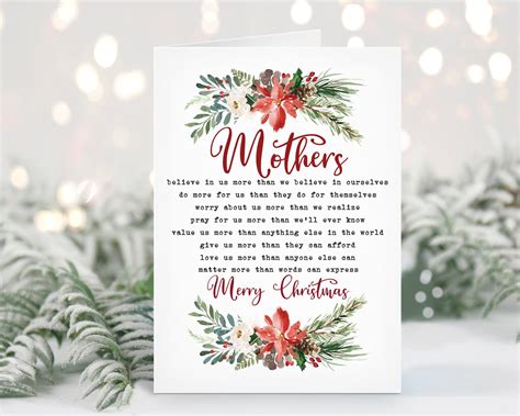 printable christmas card  mom christmas card mom etsy