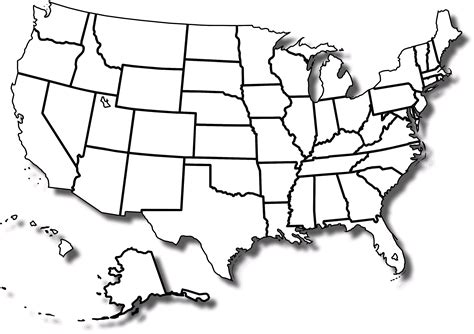 elegant printable blank map   united states  printable map