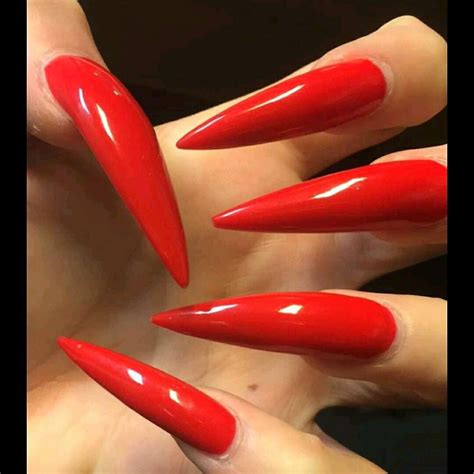 Pin By Christof Lorenz On Nails That I Love Red Stiletto Nails Long