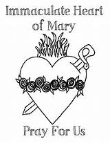 Heart Immaculate Mary Sacred Coloring Jesus Sorrows Seven Pages Holy Prayer Hail Pray Catholic Queen Cards Radiant Him Look Virgin sketch template