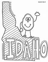Coloring Idaho Pages States State United Doodle Color Kids Activities Preschool Sheets Adult Cute Beautiful History Boise Outline Alley Capitals sketch template