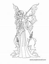 Coloring Fairy Pages Fairies Printable Realistic Flower Elf Detailed Advanced Adults Adult Fantasy Princess Dragon Amy Brown Drawing Woodland Sheets sketch template