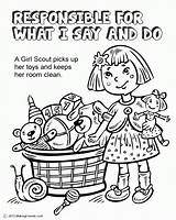 Coloring Scout Girl Daisy Pages Responsible Say Law Printable Scouts Petal Do Responsibility Book Petals Sheets Makingfriends Color Print Orange sketch template