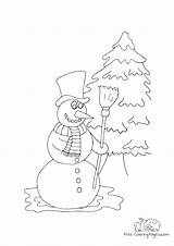 Snowman Broom sketch template