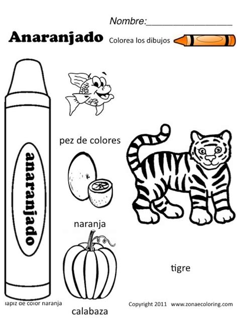 printable coloring pages  spanish colors kindergarten kodyilwoods