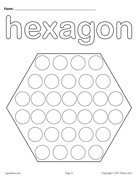 hexagon   dot printable hexagon coloring page supplyme