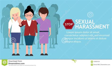 Sexual Harassment Poster With Women Stock Vector Illustration Of