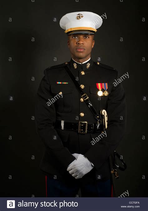United States Marine Corps Officer In Blue Dress A
