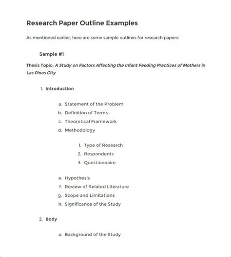 research paper outline template word   essay outline