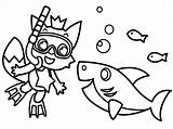 Shark Baby Pinkfong Coloring Pages Printable Kids sketch template