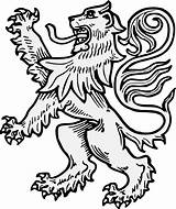 Lion Drawing Rampant Template Coloring Stencil Getdrawings sketch template