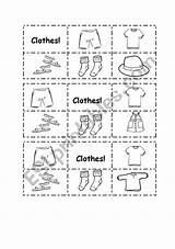 Clothes Bingo Worksheet Preview sketch template