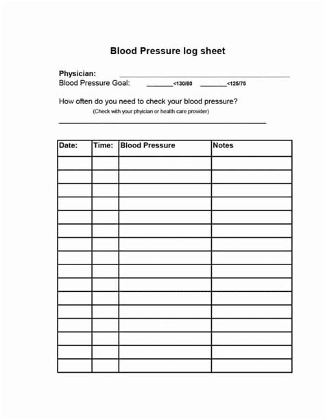 printable blood pressure log sheets costbap